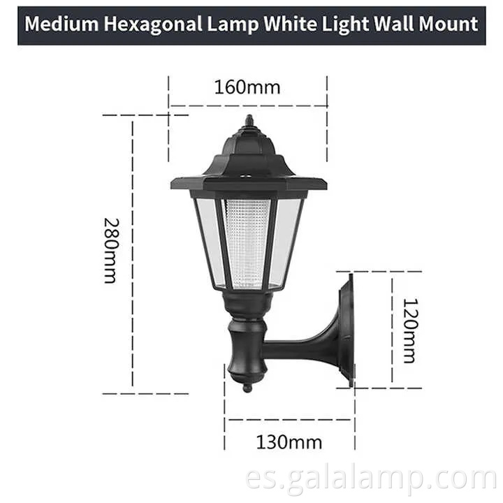 Elegantes luces de linterna solar hexágono vintage para decoración al aire libre